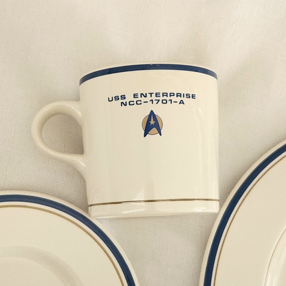 Pfaltzgraff Star Trek VI USS Enterprise 3 Piece China Buffet Set Vintage 90s 199 - Picture 9 of 12